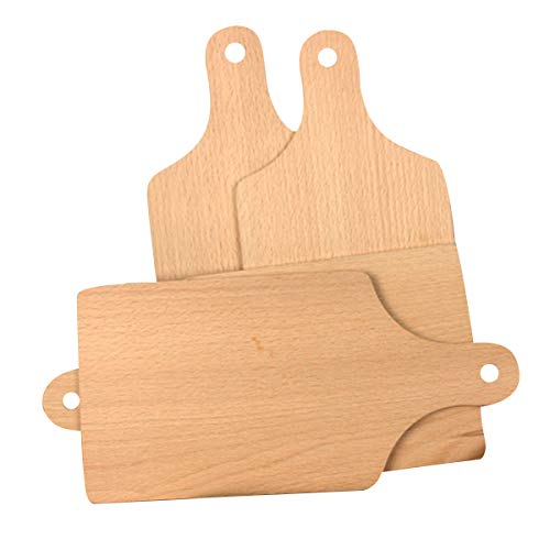 Solid Wood Cutting Board with Handle, Overturnable Smooth and Firm, Rectangular Hardwood Cutting Board for Kitchen, Bread, Cheese