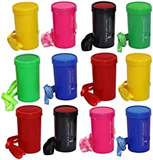 Air Blaster Horns In Assorted Colors Fun Stadium Noisemakers - 3 Inch Mini Air Horn Whistles (Pack of 12)