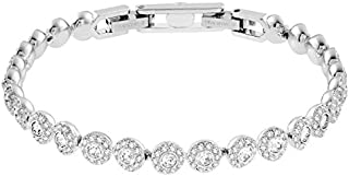 Swarovski Angelic Tennis Bracelet with White Crystals on a Rhodium Plated Setting