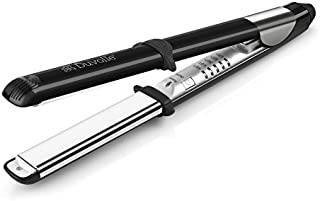 DUVOLLE Rendezvous Titanium Styling Iron, Flat Iron with Extra Long Curved 4.33 Inch Plates, Professional Hair Straightener, Straightens & Curls All Hair Types Effortlessly, Adjustable 270-450F Temp