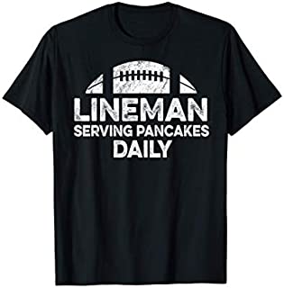 Mens Lineman Serving Pancakes Daily Football Offensive Lineman T-Shirt