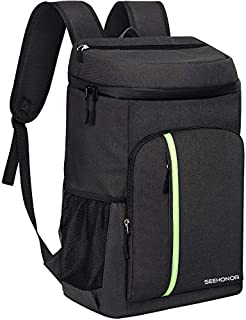 Insulated Cooler Backpack Leakproof Soft Cooler Bag Lightweight Backpack with Cooler for Lunch Picnic Hiking Camping Beach Park Day Trips, 30 Cans (Black)