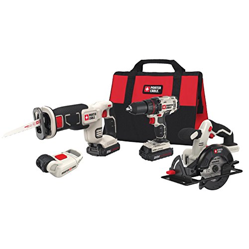 PORTER-CABLE Cordless Drill Combo Kit Power Tool, 4-Tool (PCCK616L4)