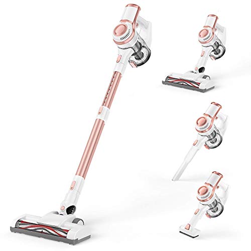 Cordless Vacuum, APOSEN Stick Vacuum with Detachable Battery Fast Charging in 2.5 Hrs, 4 in 1 Lightweight Handheld Vacuum Cleaner with Powerful Suction, Ideal for Hardwood Floor, Pet Hair