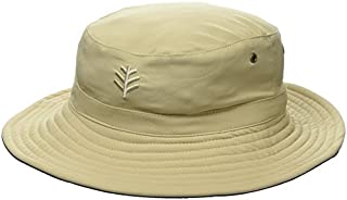 Coolibar UPF 50+ Men's Reversible Bucket Hat - Sun Protective,Large/X-Large,Tan/Navy