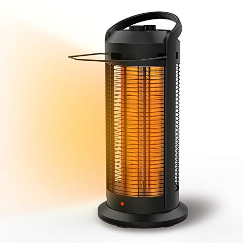 Electric infrared Heater, Oscillation Radiant Tower Heater Tip-Over and Overheat Protection 1500W Oscillation Adjustable 2 Heating Modes For Office and Home