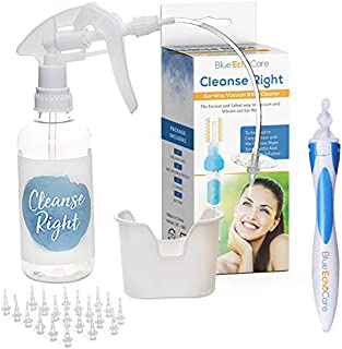 Cleanse Right - Ear Wax Removal Kit- Electronic Ear Wax Remover, Soft Silicone Spiral Earwax Remover Tool, Wash Basin, 8 Ear Curettes, 20 Disposable Tips! - Cleaner Tool to Remove Ear Blockage