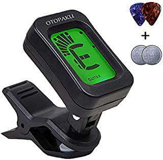 Clip-On Tuner for Guitar,Bass,Ukulele,Violin,Chromatic Tuning Modes,360 Degree Rotatin