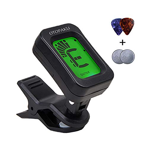 Clip-On Tuner for Guitar,Bass,Ukulele,Violin,Chromatic Tuning Modes,360 Degree Rotatin