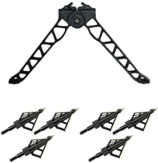 Ravin Crossbows TacHeads Quick-Detach Crossbow Bipod with Six HME Hunting Broadheads Bundle (for Use with Any Crossbow, Enhances Precision Shooting)