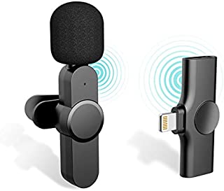 Plug-Play iPhone Lapel Microphone for Youtubers,Facebook Live Stream,iDiskk Lightning Wireless Mic for iPhone iPad,Auto-syncs Mic for Vloggers,Interview (NO APP or Bluetooth Needed)