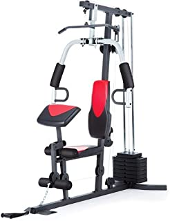 Home Gym Weider 214 lb Stack, 300 lbs, exercise chart, ankle strap, vinyl seats