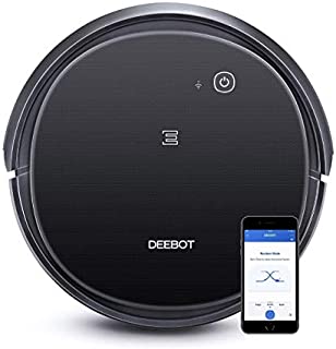 Ecovacs DEEBOT 500 Robot Vacuum Cleaner with Max Power Suction, Up to 110 min Runtime, Hard Floors and Carpets, Pet Hair, App Controls, Self-Charging, Quiet, Large, Black