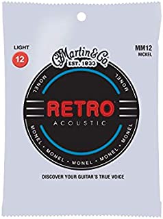 Martin Retro Acoustic MM12 Light-Gauge Guitar Strings, Monel Nickel