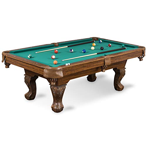 EastPoint Sports Billiard Pool Table with Felt Top - Features Durable Material and Parlor Style Drop Pockets - Includes Includes 2 Cues, Billiards Balls, and Triangle