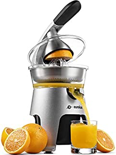 Eurolux Die Cast Stainless Steel Electric Citrus Juicer Squeezer, for Orange, Lemon, Grapefruit | 300 Watts of Power, With 2 Stainless Steel Filter Sizes for Pulp Control