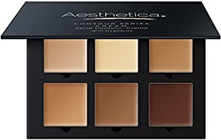 Aesthetica Cosmetics Cream Contour and Highlighting Makeup Kit - Contouring Foundation / Concealer Palette - Vegan & Cruelty Free - Step-by-Step Instructions Included