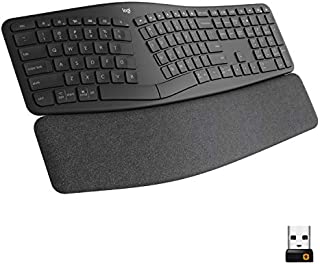 Logitech Ergo K860 Wireless Ergonomic Keyboard with Wrist Rest - Split Keyboard Layout for Windows/Mac, Bluetooth or USB Connectivity