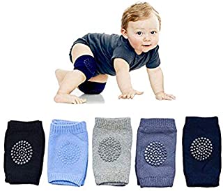 WainbowA Baby Crawling Anti Slip Knee Pads, Protect Infants & Toddlers Knees, Elbows and Legs, Unisex Baby Toddlers Kneepads, Learn to Socks Children Short Kneepads 5 Pairs