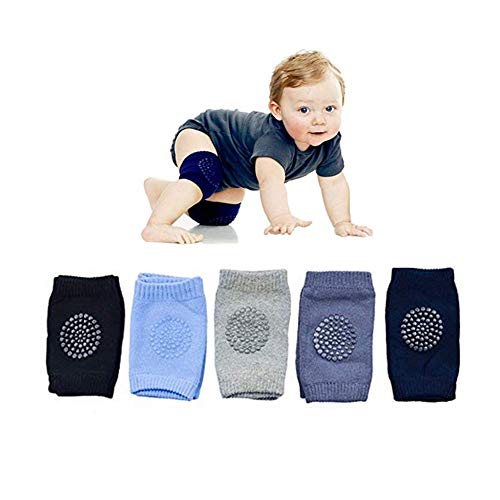 WainbowA Baby Crawling Anti Slip Knee Pads, Protect Infants & Toddlers Knees, Elbows and Legs, Unisex Baby Toddlers Kneepads, Learn to Socks Children Short Kneepads 5 Pairs