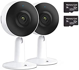 Arenti Home Security Camera WiFi 1080P FHD, IN1 Indoor Cam (2-Pack) with 32G SD Card, Night Vision, 2 Way Audio, Motion & Sound Detection Smart IP Camera Works with Alexa, Google