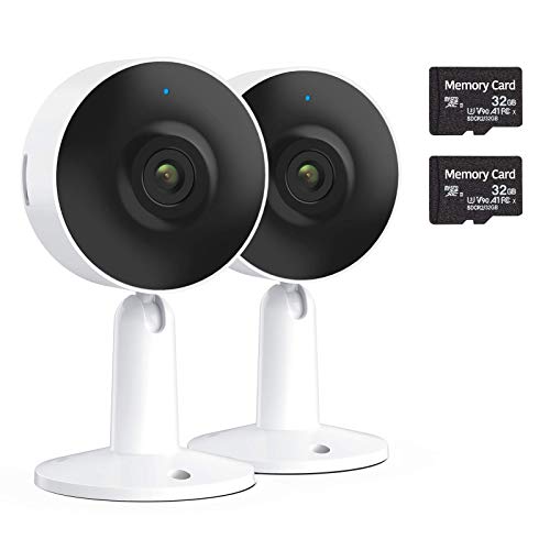 Arenti Home Security Camera WiFi 1080P FHD, IN1 Indoor Cam (2-Pack) with 32G SD Card, Night Vision, 2 Way Audio, Motion & Sound Detection Smart IP Camera Works with Alexa, Google