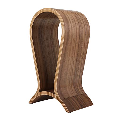 ONEGenug Headphone Stand Wood,Stand for Headphones,Walnut Finish Gaming Headphone Display for Sennheiser, Bose, Beats, Razer, AKG, Logitech, HyperX, Sony PS4 et.