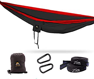 Zion Sports Outdoor Camping Hammock - Portable Double Hammock with Tree Straps and Carabiners for Hiking, Beach, Backpacking, Sleeping, Travel (Load Capacity of 800 lbs)