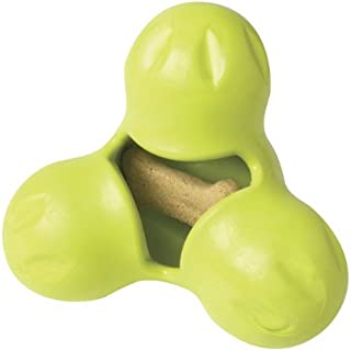 West Paw Zogoflex Tux Treat Dispensing Dog Chew Toy  Interactive Chewing Toys for Dogs  Dog Games for Aggressive Chewers, Fetch, Catch  Holds Kibble, Treats, Made in USA, Large, Granny Smith