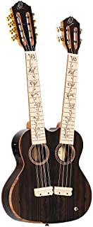 Ortega Guitars Custom Built Series Double Neck 4 & 8 String Tenor Acoustic-Electric Ukulele w/Bag, Right (HYDRA-ZS)