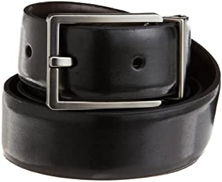 Calvin Klein Men's Smooth Leather Reversible Feather Edge Belt,Black/Brown,34