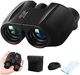 Binoculars for Adults Kids, ZIPOUTE 10x25 Folding Compact Binoculars with Weak Light Night Vision Clear for Birds Watching Hunting Traveling Concerts Outdoor Sports with Strap Carrying Bag