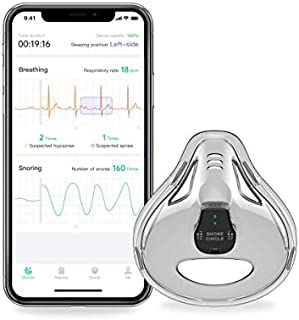 Sleep Breathing Monitor with App for iPhone & Android, Track Real-Time Sleep Apnea & Snore Data with Professional Report