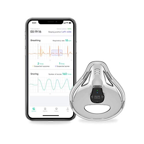 Sleep Breathing Monitor with App for iPhone & Android, Track Real-Time Sleep Apnea & Snore Data with Professional Report