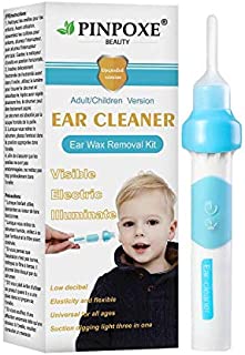 Ear Wax Removal Kit, Ear Cleaner, Portable Automatic Electric Vacuum Ear Wax, Ear Vacuum Cleaner Easy Earwax Remover Soft Prevent Ear-Pick Clean Tools Set, Safe and Comfortable for Adults Kids