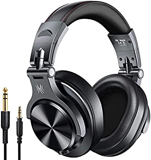 OneOdio A70 Bluetooth Over Ear Headphones, Studio Headphones with Shareport, Foldable, Wired and Wireless Professional Monitor Recording Headphones for Guitar Amp Online PC Tablet Home Office Online