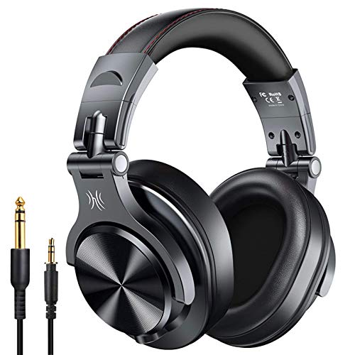 OneOdio A70 Bluetooth Over Ear Headphones, Studio Headphones with Shareport, Foldable, Wired and Wireless Professional Monitor Recording Headphones for Guitar Amp Online PC Tablet Home Office Online