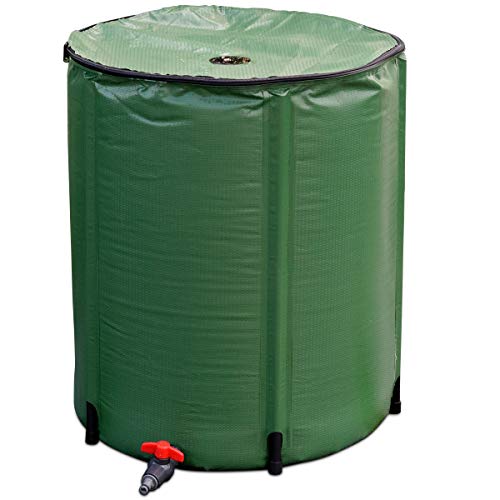 Goplus Portable Rain Barrel Water Collector Collapsible Tank w/Spigot Water Storage Container (53 Gallon)