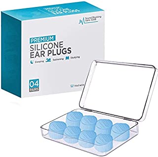 Ear Plugs for Sleeping, Reusable Silicone Moldable Noise Cancelling Sound Blocking Reduction Earplugs for Swimming, Snoring, Concerts, Shooting, Airplanes, Musicians, 32dB Highest NRR