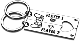 Funny Gamer Couples Keychain Gifts for Boyfriend Girlfriend Matching Gifts for Husband Wife Him Her Valentine Wedding Anniversary Christmas Birthday Gifts To My Man Lover Fiancee Fiance Gifts