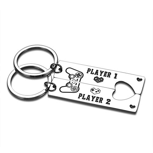 Funny Gamer Couples Keychain Gifts for Boyfriend Girlfriend Matching Gifts for Husband Wife Him Her Valentine Wedding Anniversary Christmas Birthday Gifts To My Man Lover Fiancee Fiance Gifts