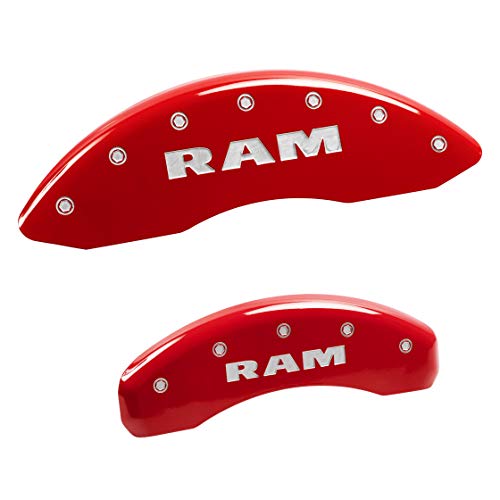 MGP Caliper Covers 55001SRAMRD'RAM' Engraved Caliper Cover with Red Powder Coat Finish and Silver Characters, (Set of 4)