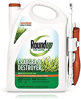 Roundup for Lawns Crabgrass Destroyer1 - Tough Weed Killer, Kills Crabgrass, Apply This Product to Kentucky Bluegrass, Fine Fescue, Perennial Ryegrass and Tall Fescue, 1 gal.