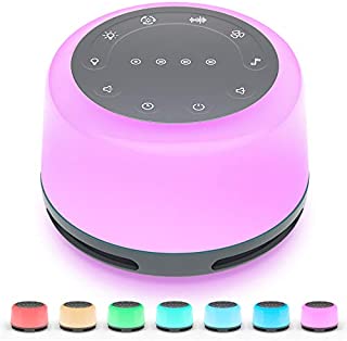 Anescra White Noise Machine with 24 Hi-Fi Soothing Sounds, Night Light and Timer, Built-in Rechargeable Battery, Portable Sleep Sound Machine for Baby, Adult, Home, Office, Travel and Sound Therapy