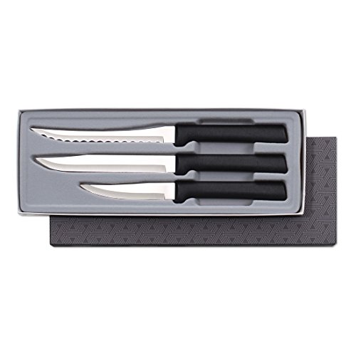 Rada Cutlery Cooking Essentials Knife Starter Gift 3 Piece Set Resin Stainless Steel, 8 7/8 Inches, Black Handle