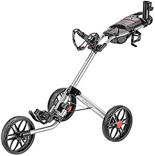 caddytek 3 Wheel Golf Push Cart - Deluxe Quad-Fold Compact Push & Pull Folding Caddy Trolley - Caddylite 15.3 V2