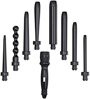 NUME Octowand 8-in-1 Curling Wand Set, 8 Interchangeable Ceramic Barrels Hair Wand 13mm to 32mm, LCD Digital Display, Curling Iron Set with Heat-Resistant Glove and Travel Case