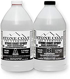 Stone Coat Countertop (1 Gallon) Epoxy Kit - Colorable 2-Part DIY Epoxy for Coating New and Existing Countertops with Unique Designs, Seal and Coat Live Wood!