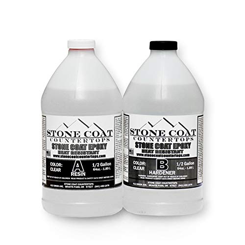 Stone Coat Countertop (1 Gallon) Epoxy Kit - Colorable 2-Part DIY Epoxy for Coating New and Existing Countertops with Unique Designs, Seal and Coat Live Wood!