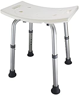 Ez2care Shower Bench Bath Seat Chair, Adjustable Height from 12.5 to 18 inch with Durable Aluminum Legs for Elderly, Senior, Handicap and Disabled, Perfect for Small Size Bathtub